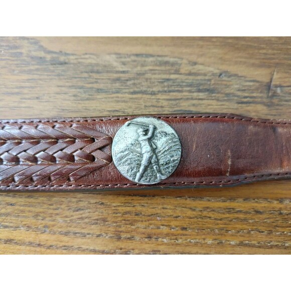 ONYX by BRIGHTON Golf Concho Belt Woven Details GolfSwing Size 34 Fits 31-34READ - Picture 7 of 11